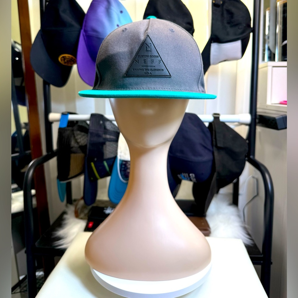 Neff Gray and Teal Snapback Hat